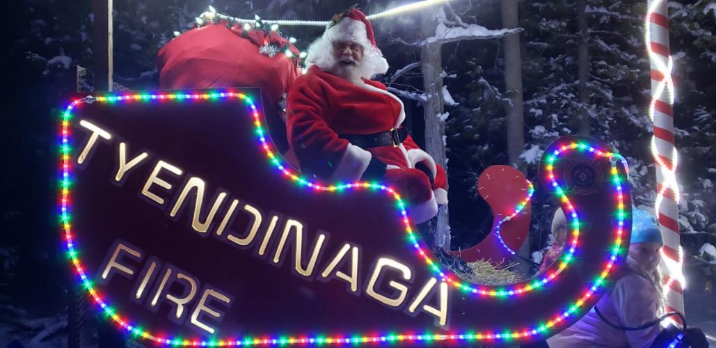 Fire Department float, ATV Christmas parade, 2019